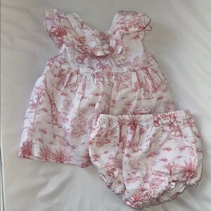 Janie and Jack Pink Safari Baby Outfit Set - size 6-12M